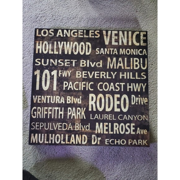 L.A. by Luke Wilson - Los Angeles Hollywood Rodeo Canvas Art 19"x19" - Picture 1 of 5